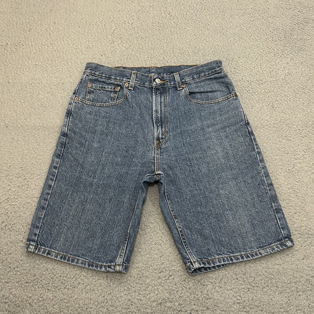 Levis Shorts Mens 33 Blue Denim 505 Regular Straight Bermuda 10" Medium Wash Y2K